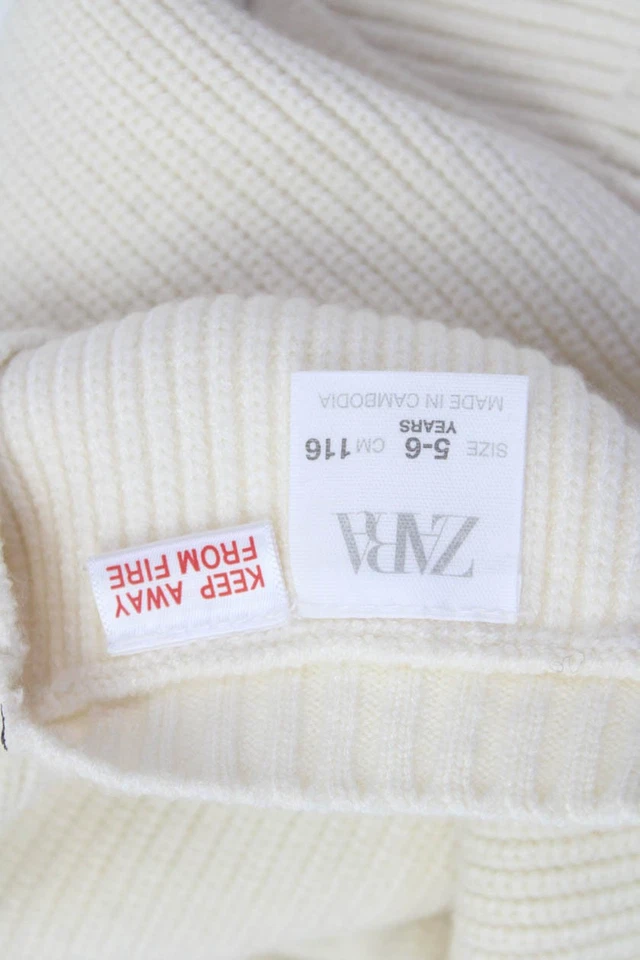 Zara Childrens Girls Sleeveless Tie Sides Shell Sweater White Size 5 - Image 3 of 4