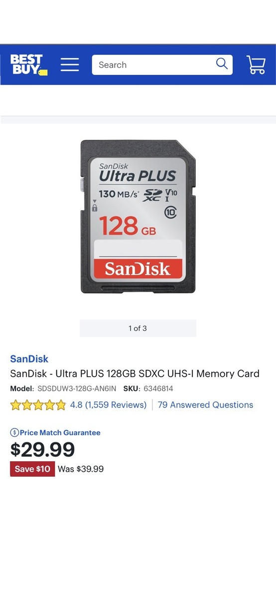 Sandisk 128gb 128gb Sd Card Best Buy SanDisk 128GB Ultra MicroSDXC
