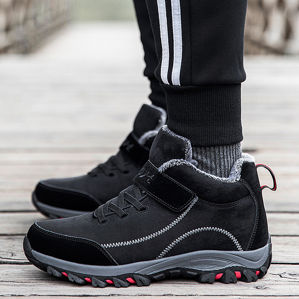 Mens High Top Ankle Boots Waterproof Snow Boots for Autumn Winter