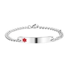 Medical Alert Bracelet for Women Adjustable Personalized Engraving Medical ID