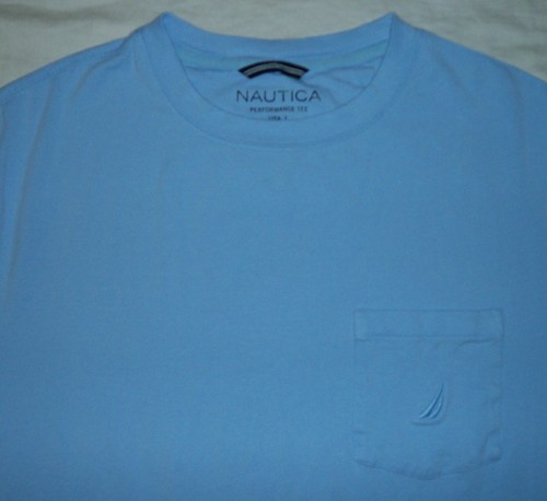 MENS NAUTICA POCKET T-SHIRT LIGHT BLUE 