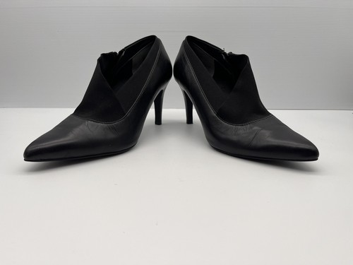 Diana Ferrari Heels Black Leather Zip Closure Stiletto Size US 9 Womens - Picture 8 of 13