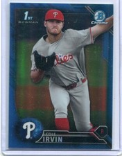2016 Bowman Chrome Blue Refractor Cole Irvin 1st Bowman 30/150