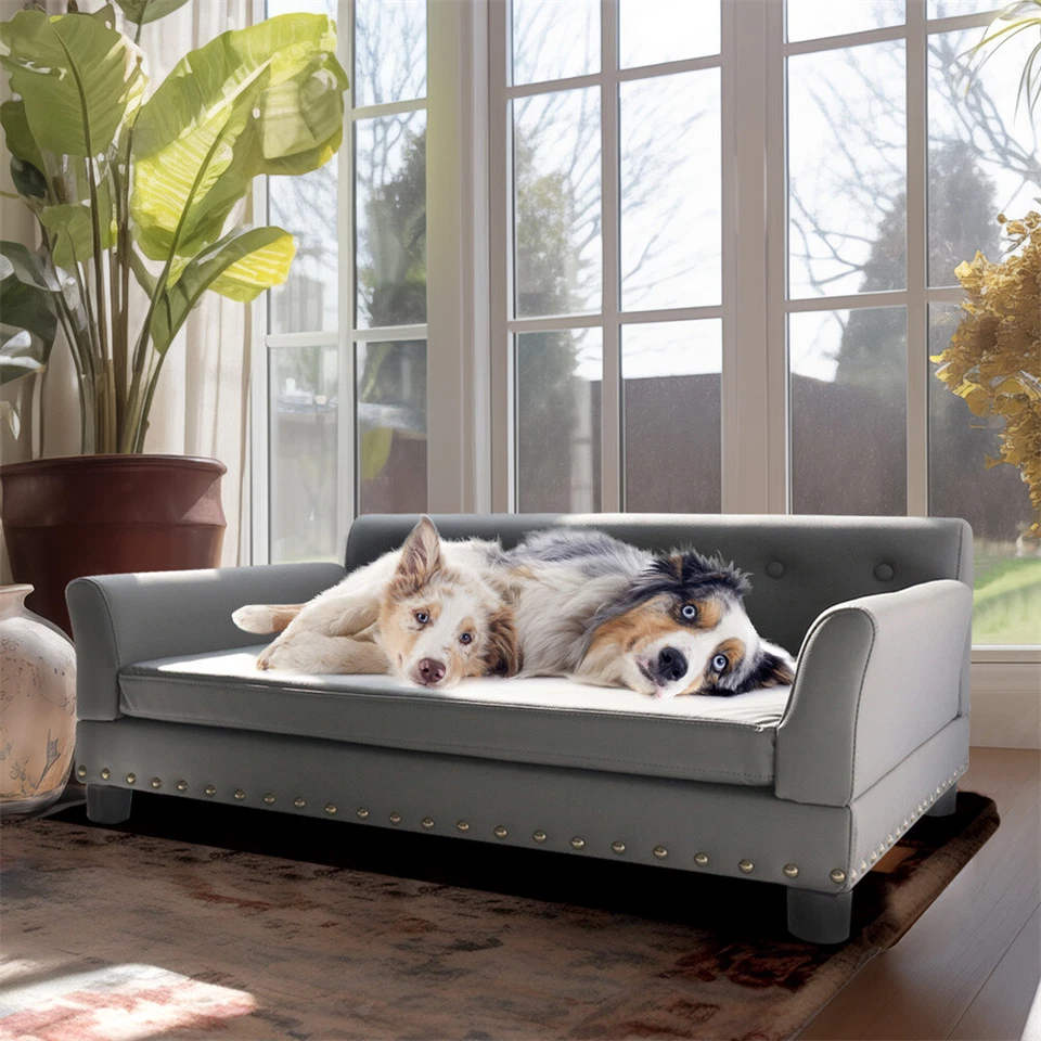 Comfort Dog Sofa Bed Anti-scratch Wear Microfiber Leather Lounge Pet Furniture - Image 4 of 4