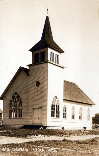M. E. Church - Lena, Wisconsin - unposted RPPC - Picture 2 of 3