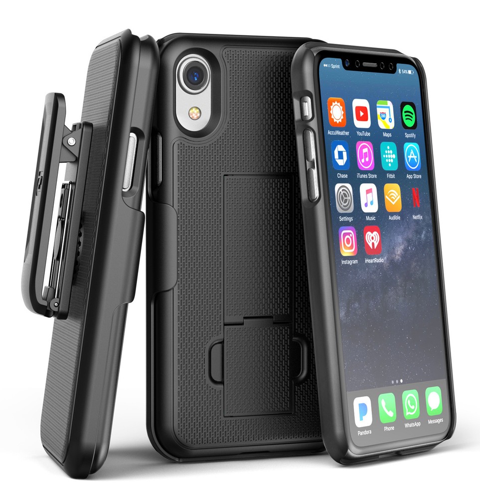 Apple iPhone XR Belt Clip Case / Cover with Slim Fit Holster Clip (DuraClip)