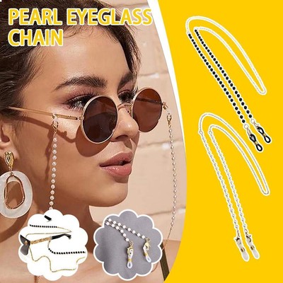 Glasses Chain Rope Lanyard Pearl Beaded Sunglasses Spectacles-ReadingCord F7C3