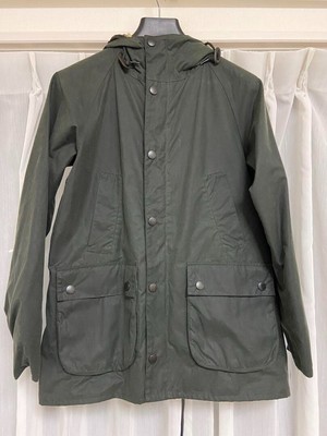 Barbour HOODED BEDALE SL Oiled Jacket sage green cotton size M men from Japan!!!