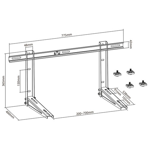 InLine® Halterung für Split Klimaanlage Außengerät oder Wärmepumpe, weiß - Bild 6 von 9