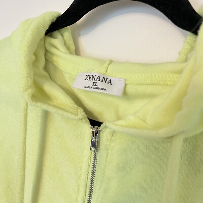 Zenana Women Sweatshirt Cotton Blend Bright Yellow Hood