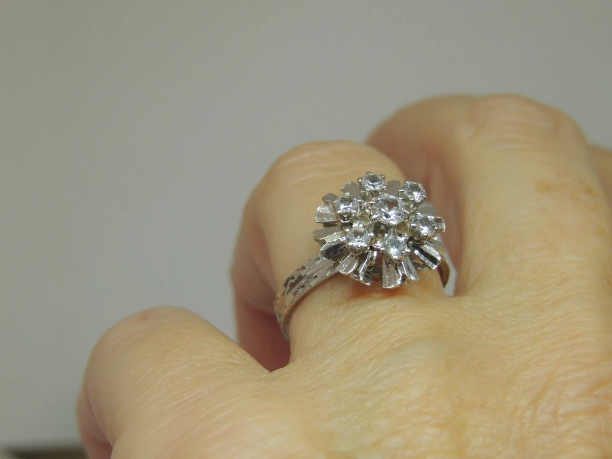Bague ancienne or blanc 18 carats et diamants eBay