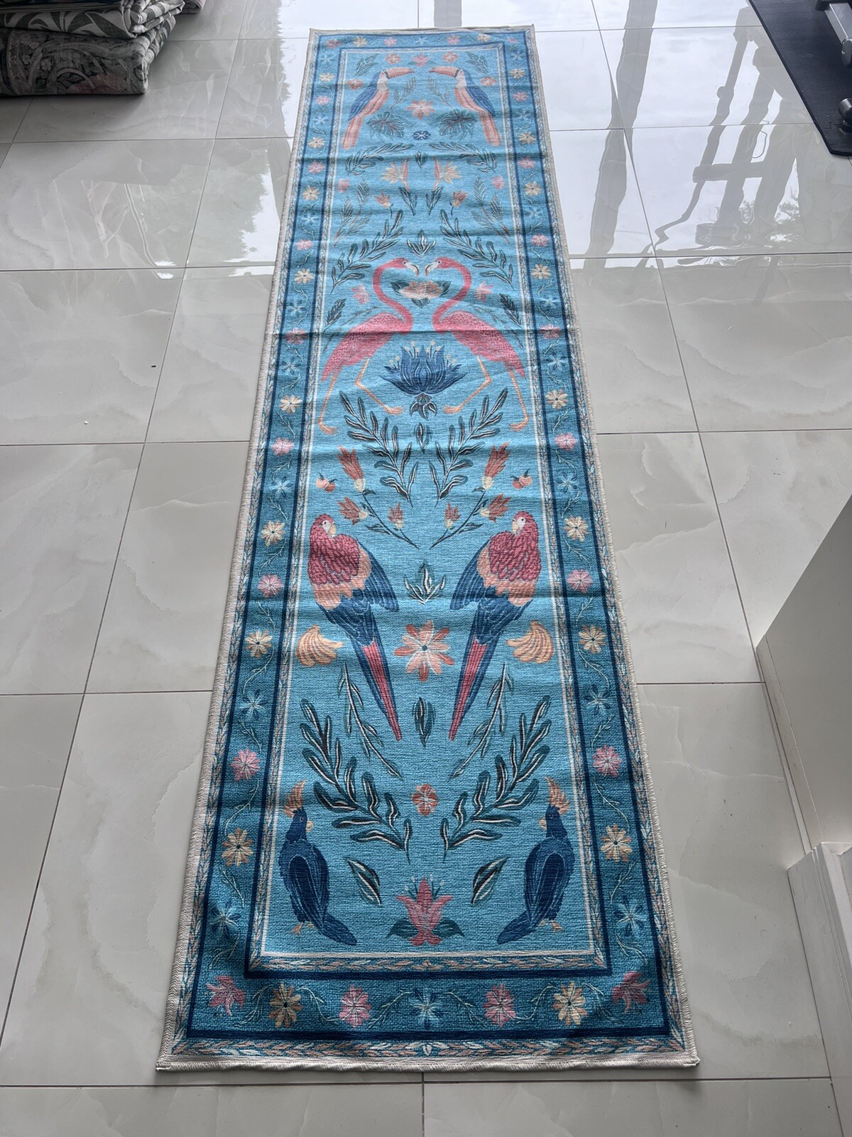 Iris Apfel Birds Of A Feather Aqua Rug Runner Ruggable eBay