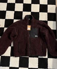 Stussy Sherpa Reversible Jacket Burgundy Size M