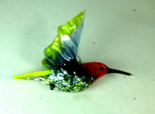 blown glass bird hummingbird blue red hanging murano style figurine ornament 3.3 - Picture 4 of 4
