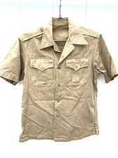 Men's VTG 50s US MILITARY ARMY Khaki Cotton Twill Uniform Shirt Sz- S 14-14 1/2