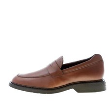 Hogan men's shoes classic brown leather loafer with penny mask