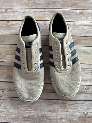 ADIDAS MEN ADI-EASE PREMIERE SKATEBOARD SNEAKER SZ 10 TAN / NAVY / WHITE