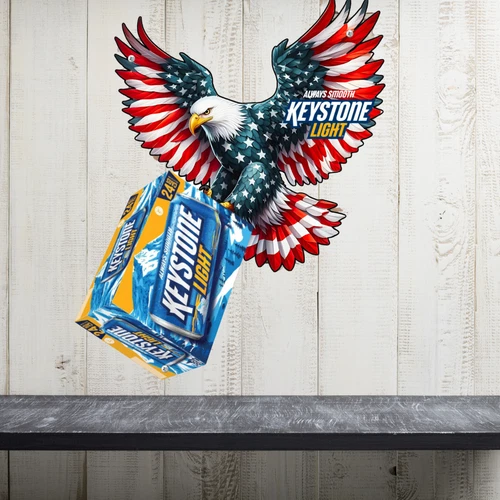 Keystone light Beer  Vintage Style Eagle METAL  sign 15x14 in MAN CAVE BAR DECOR