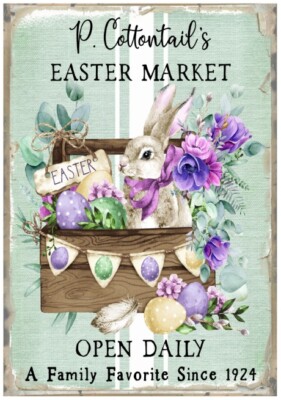 Decoupage-Bastelpapier-Softpapier-Vintage-Ostern-Easter Market-Hase-12949