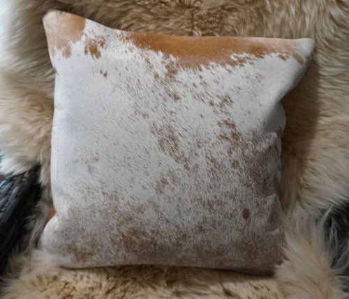 Cowhide Cushion - A Gorgeous Roan & White Speckled Park 40CM Sq Cushion Cover - Picture 4 of 7