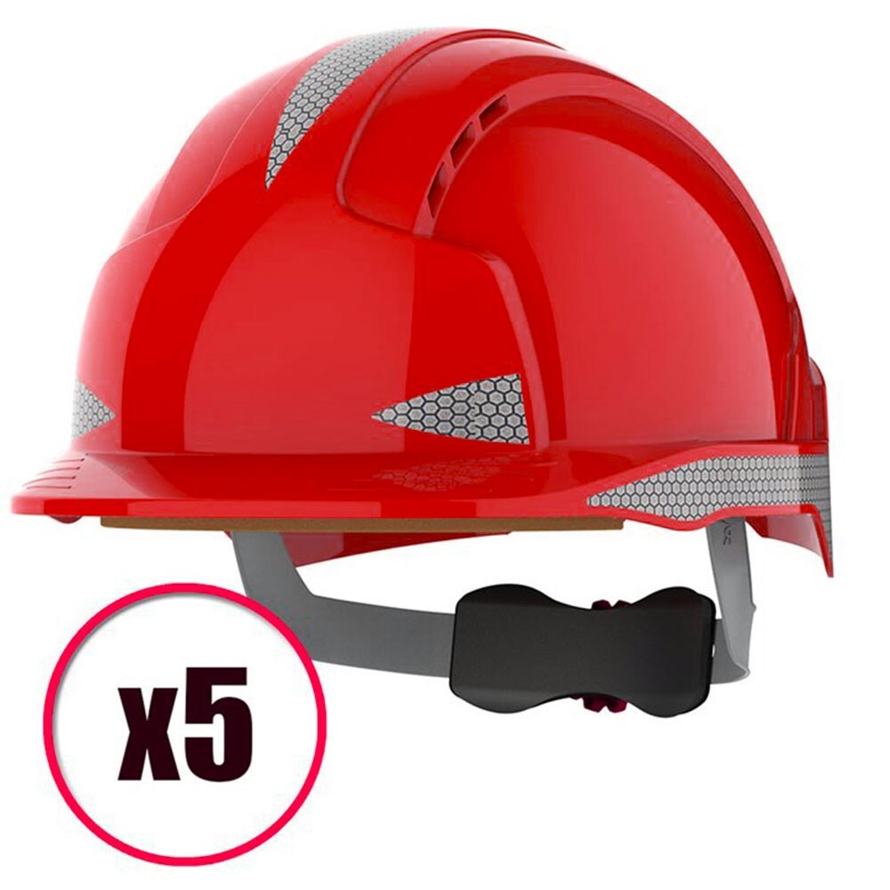 Casque de protection Evolite CR2 Mid Peak JSP ventilé pour chantier blanc | Lot de 5