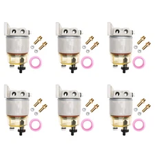 6X R12T Fuel Filter Water Separator 120AT w/Fuel Fitting for Boat Marine Spin-on
