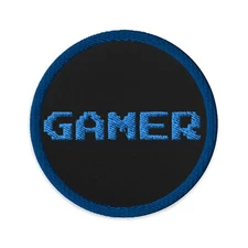 8 Bit Gamer Embroidered Patch 80's Retro Style Gaming Iron On Applique
