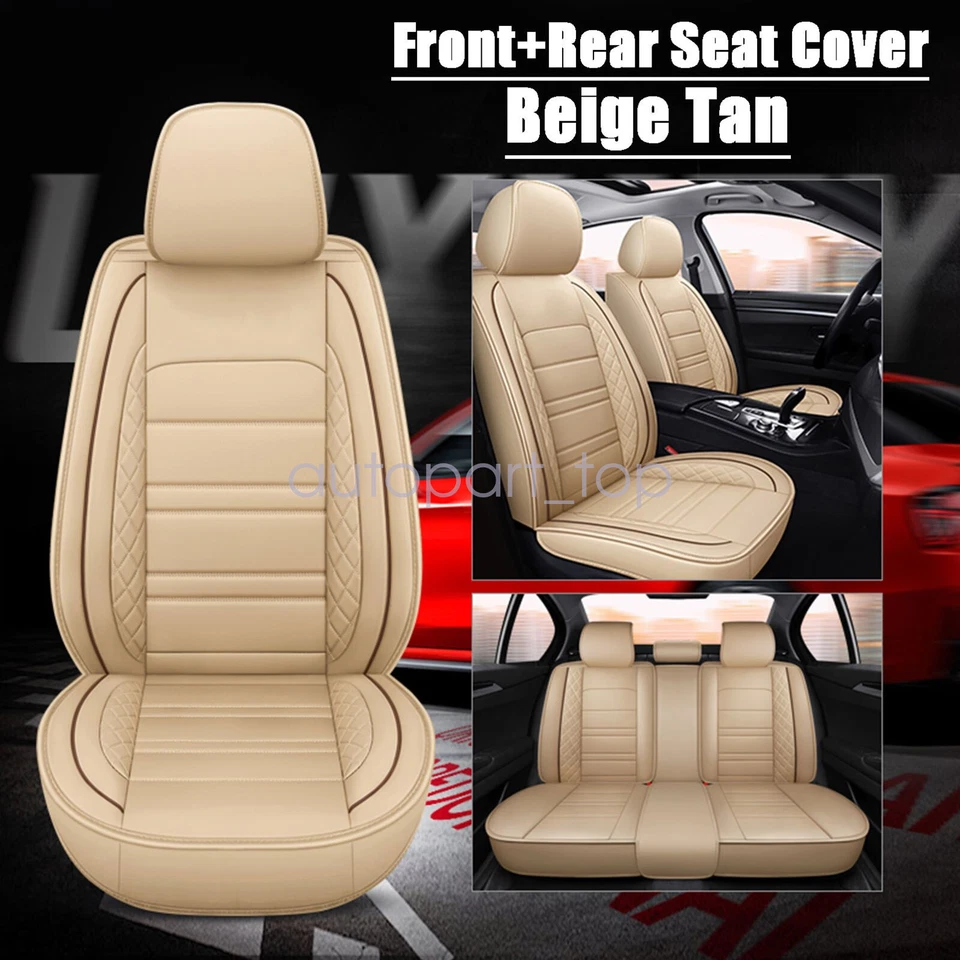 For VOLVO Car Seat Covers Leather 2/5-Seats Front Rear Auto Waterproof Protector - Image 3 of 4