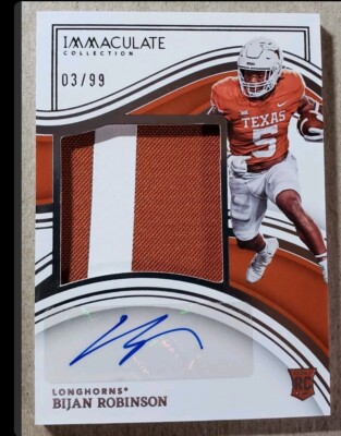 2023 Panini Immaculate Collegiate Bijan Robinson Auto Patch RC /99