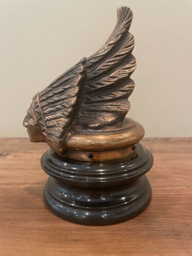 De colección Original 1920 PONTIAC Jefe Volador Cabeza India Radiador Gorra CAPUCHA ADORNO - Imagen 2 de 5