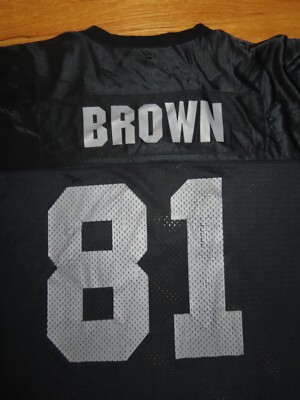Vintage Starter Label TIM BROWN No. 81 OAKLAND RAIDERS (Size 52