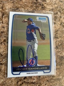 Jeimer Candelario Signed 2012 Bowman Chrome Rc Auto Chicago Cubs BCP20