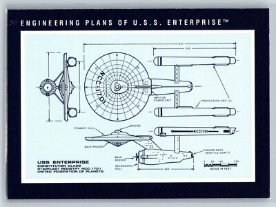 1991 Impel Star Trek 25th Anniversary Engineering Plans Of USS Enterprise #251