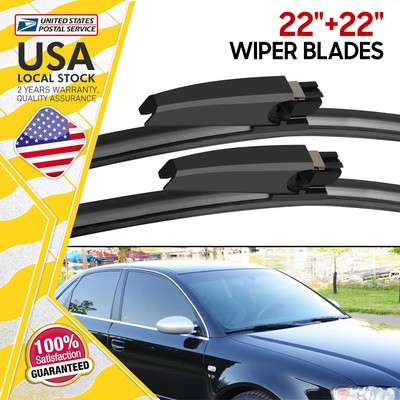 Pinch Lock Front Wiper Blades rubber Windshield 22'' + 22'' Pinch Lock Top Quality