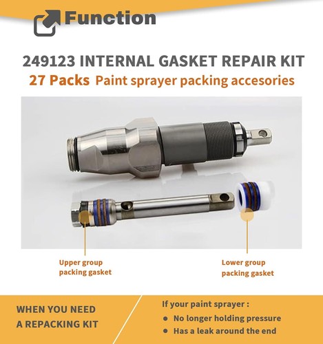 249123 Pump Repair Packing Kit for Graco Airless Paint Sprayer 7900 2030 200 300 - Picture 7 of 12