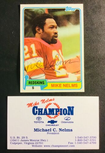 Washington Redskins MIKE NELMS autographed signed 1980 TOPPS auto RC ...