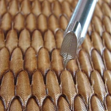 Feather Geometric Leather Stamp, Stainless Steel Leather Tool