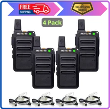 4 Pack Set Walkie Talkie Mini Two Way Radio Recharge Waterproof New