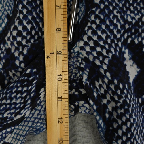 Diane Von Furstenberg Benett Pants 0 Blue Snakeskin Silk Pull On Two Animal - Picture 7 of 13