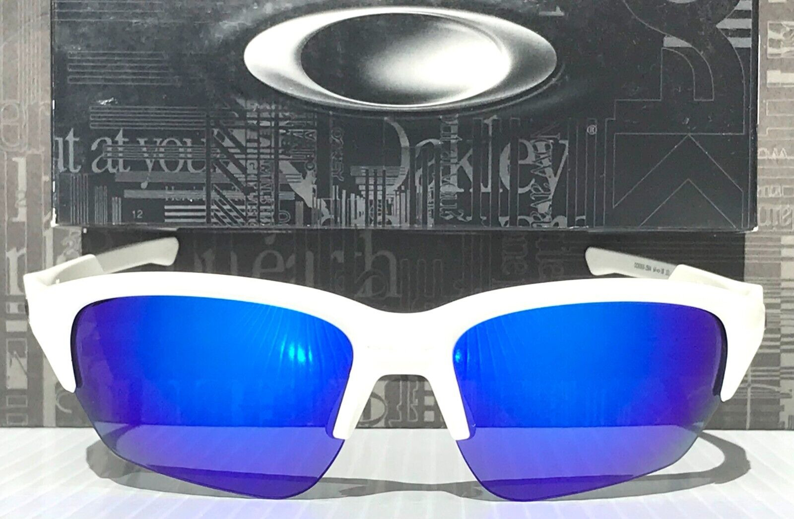 OAKLEY Flak Beta POLARIZED Sunglasses Matte Black/Sapphire Blue Iridium  OO9363