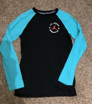 NWT Nike Air Jordan Jumpman Youth Long Sleeve Shirt Little Boys Girls Raglan