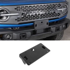 Front License Plate Licence Holder Base Bracket Panel for Ford Bronco 2021+Black