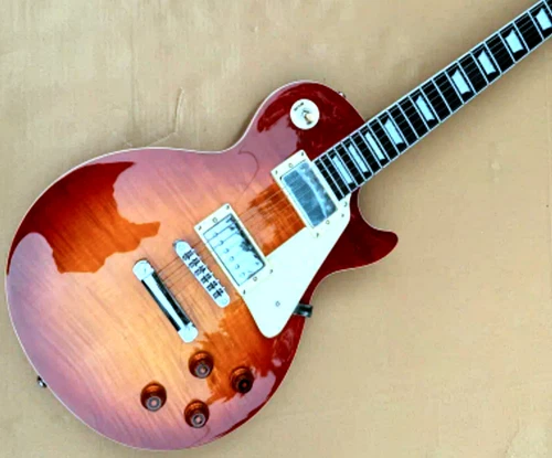 LP Inspired Electric Guitar - China Sunburst Mahogany w/Maple Top ABR-1 Bridge