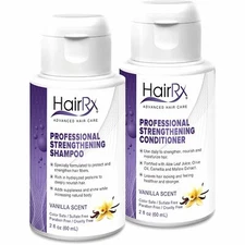 HairRx Professional Strengthening Shampoo & Conditioner Travel Set, Light Lather