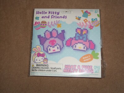 NEW, HELLO KITTY EASTER Heat & Fuse Melty Beads, Makes 2 Designs