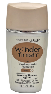 #ad NEW Maybelline Wonder Finish Liquid to Powder Foundation TAN DARK 1 $15.99