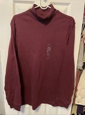Club Room Men's Mock Turtle Neck Long Sleeve Shirt 100% Cotton Size Large NWT