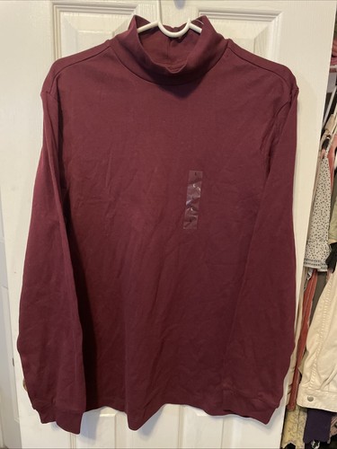 Club Room Herren angedeutetes Langarmshirt mit Rollkragen 100 % Baumwolle Größe Large neu mit Etikett - Bild 1 von 2
