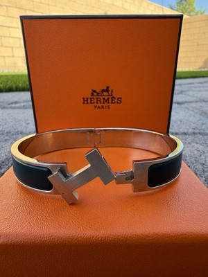 Hermès Matte Enamel Narrow Clic Clac HH Bracelet GM Ultramarine H