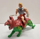 Vintage Original He-Man With Weapons And Battle Armor And Complete Battle Cat
